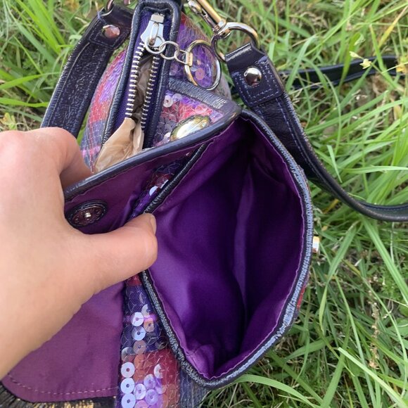 COACH POPPY SEQUIN TARTAN GROOVY BAG MULTI COLOR - Picture 11 of 16